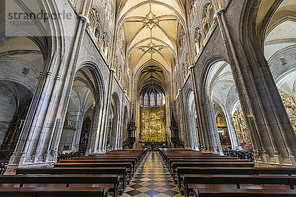 Innenraum der Kathedrale von San Salvador  Oviedo  UNESCO-Weltkulturerbe  Asturien  Spanien  Europa