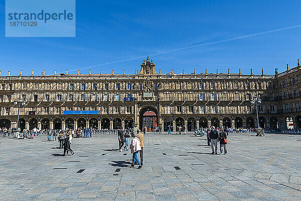 Plaza Mayor  Salamanca  UNESCO-Weltkulturerbe  Kastilien und León  Spanien  Europa