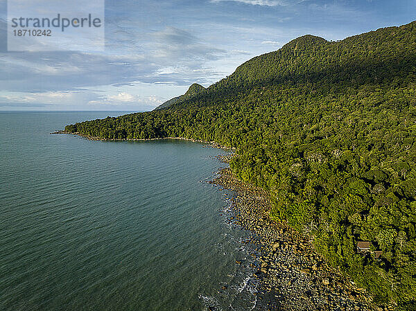 Luftaufnahme von Santubong  Sarawak  Borneo  Malaysia  Südostasien  Asien
