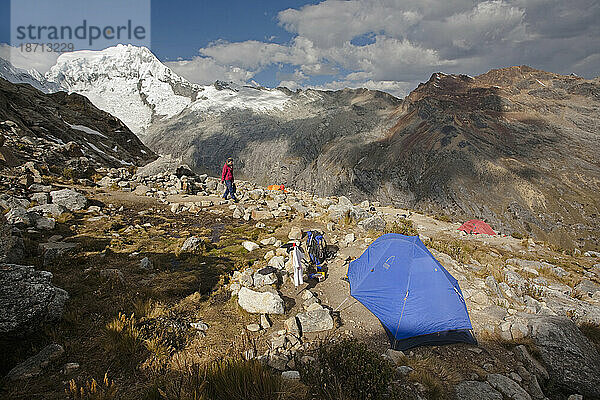Campingplatz in der Cordillera Blanca  Peru.