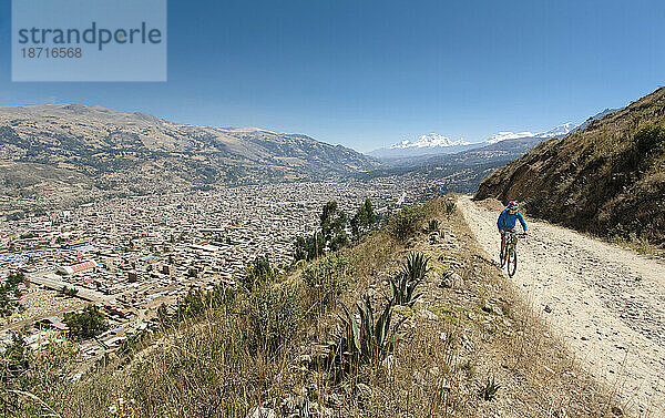 Ein-Mann-Mountainbiken in Huaraz  Peru.