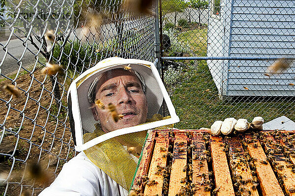 Insasse lernt Bienenhaltung.