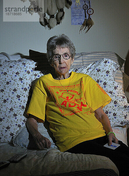 Portrait of older woman inside her apartment in Easton  PA.