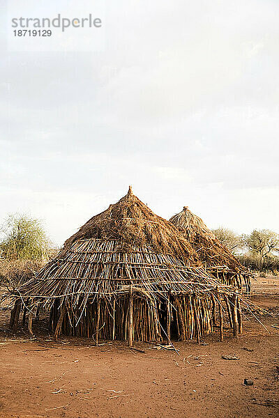 Ein traditionelles Haus im Dorf Hamer im Süden Äthiopiens.