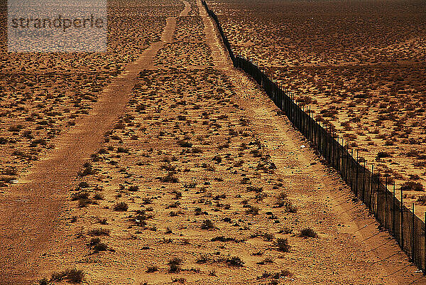 Blick auf eine Naturstraße in der palmyrischen Wüste  Syrien.