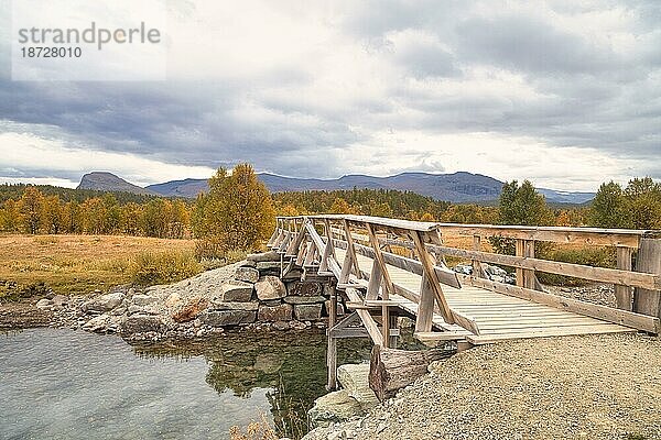 Herbstliche Landschaft im Gudbrandsdalen  Norwegen  Europa