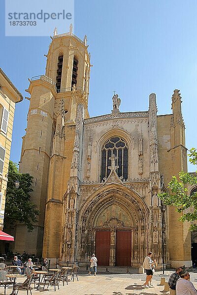 Spätgotische Kathedrale St-Sauveur in Aix-en-Provence  Kirche  Saint  gotisch  Aix-en-Provence  Bouches-du-Rhône  Provence  Frankreich  Europa