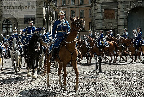 The Swedish capital Stockholm  Guard mounting. Die schwedische Hauptstadt Stockholm  Wachablösung