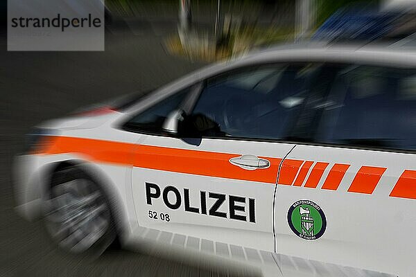 Wischbild Polizeiauto Kantonspolizei St. Gallen  Schweiz  Europa