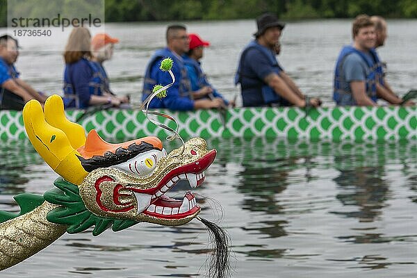 Washington  DC  Das DC Drachenbootfestival auf dem Potomac River. Das Drachenbootfahren ist eine 2300 Jahre alte chinesische Tradition. Das Festival in Washington findet seit 20 Jahren statt