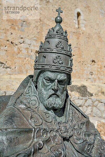 Monument für Papst Pedro de Luna (1342-1423)  bekannt auch als Benedikt XIII. oder Papa Luna  Peñíscola  Provinz Castellón  Costa del Azahar  Region Valencia  Spanien  Europa