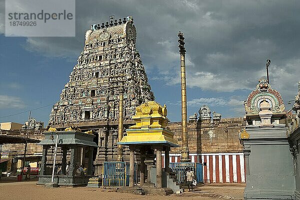 5-stöckiger Ost-Gopuram im Thiyagaraja-Swamy-Tempel  Siva  Saivite in Thiruvotriyur  Chennai  Tamil Nadu  Indien  Asien