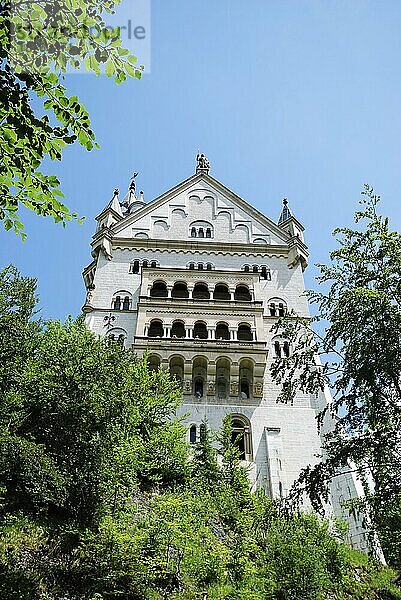 HOHENSCHWANGAU  DEUTSCHLAND  15. JUNI: Schloss Neuschwanstein am 15. Juni 2011 in Hohenschwangau  Deutschland. Das berühmte Schloss hat über eine Million Besucher pro Jahr