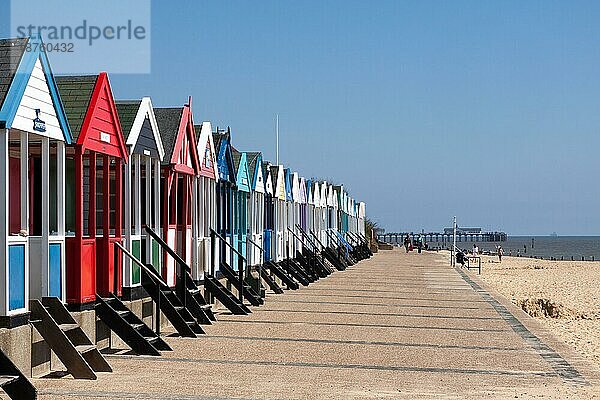 Bunte Strandhütten in Southwold