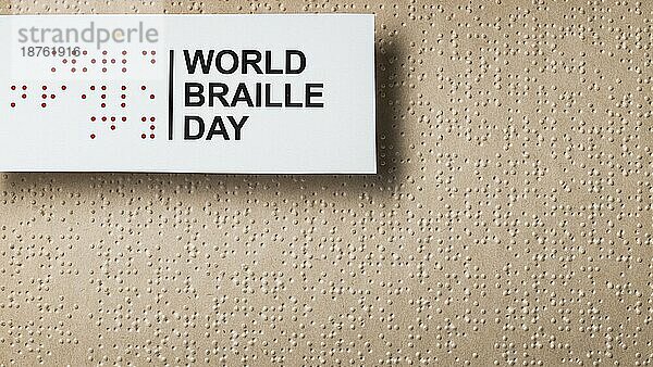 Welt Blindenschrift Tag Anordnung flach legen. Schönes Foto
