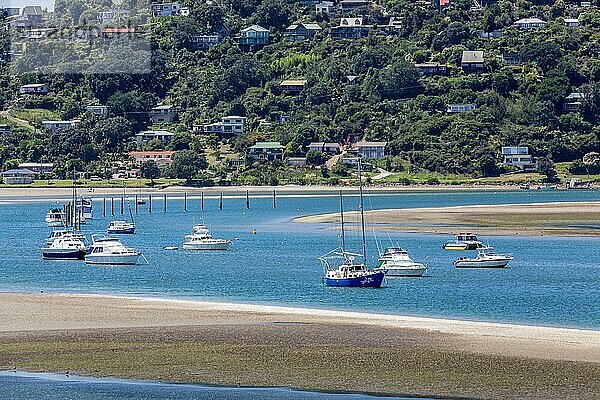 Boote in der Bucht von Tairua Neuseeland