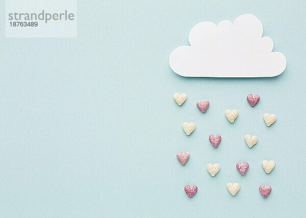 Draufsicht Wolke mit Valentinstag Herzen. Auflösung und hohe Qualität schönes Foto