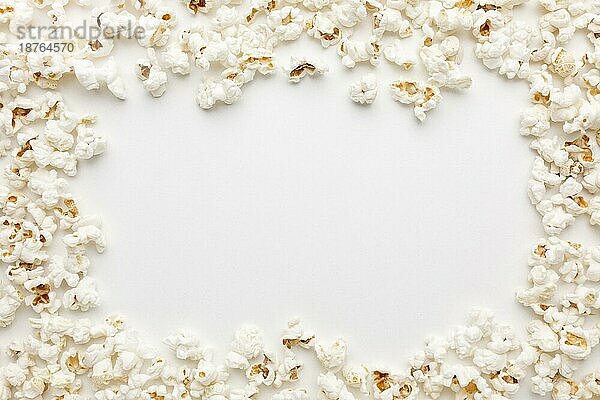 Popcorn-Rahmen in der Draufsicht mit Kopierbereich. Auflösung und hohe Qualität schönes Foto