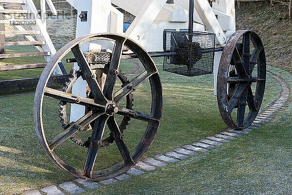 Nahaufnahme eines Teils der Jill Windmill in Clayton bei Brighton East Sussex