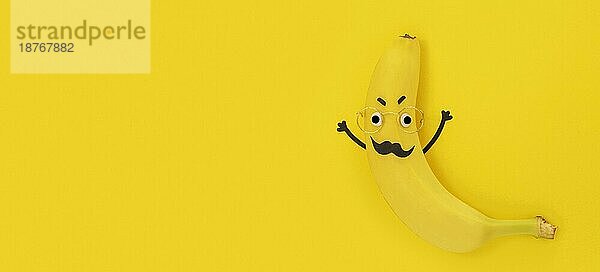 Draufsicht Banane mit Kopierraum. Schönes Foto