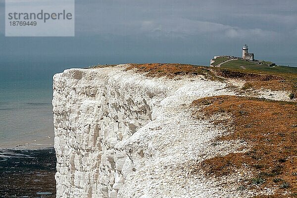 Weiße Klippen in der Nähe des Leuchtturms Belle Toute am Beachey Head