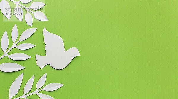 Draufsicht Papiertaube Blätter mit Kopierraum. Auflösung und hohe Qualität schönes Foto