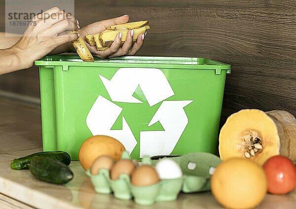 Individuelles Recycling von Bio-Gemüse