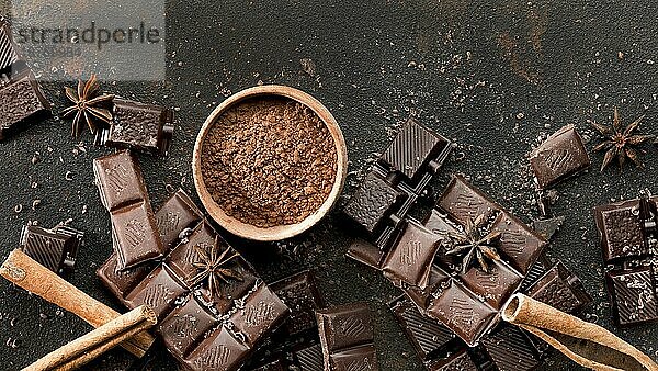 Draufsicht köstliche Schokolade Konzept. Auflösung und hohe Qualität schönes Foto