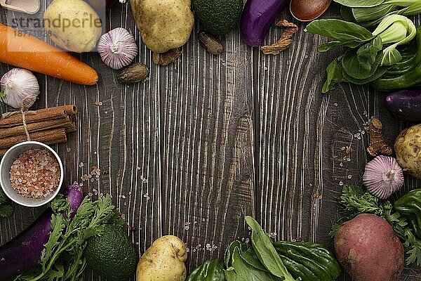 Draufsicht Rahmen Mix Gemüse. Auflösung und hohe Qualität schönes Foto