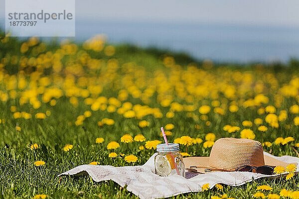 Handtuch mit sommerlichen Ergänzungen. Auflösung und hohe Qualität schönes Foto