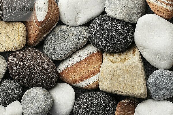 Flat lay stone collection close up. Auflösung und hohe Qualität schönes Foto