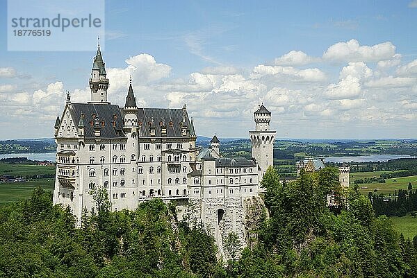 HOHENSCHWANGAU  DEUTSCHLAND  15. JUNI: Schloss Neuschwanstein am 15. Juni 2011 in Hohenschwangau  Deutschland. Das berühmte Schloss hat über eine Million Besucher pro Jahr