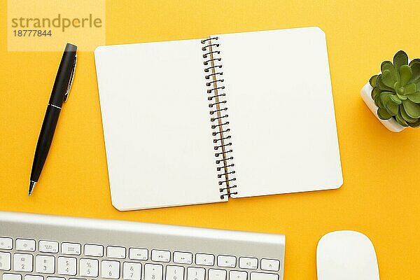 Draufsicht Schreibtischkonzept mit Notebook. Auflösung und hohe Qualität schönes Foto