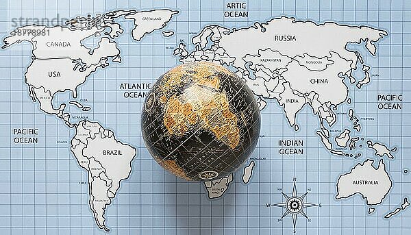 Draufsicht Globus Weltkarte. Auflösung und hohe Qualität schönes Foto