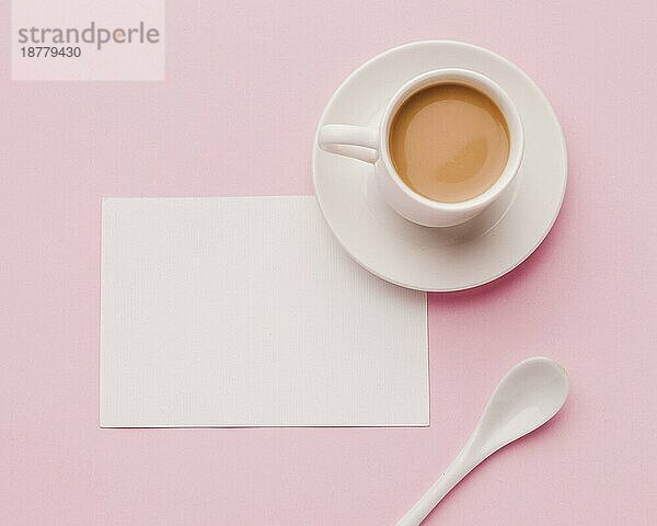 Draufsicht Tasse Kaffee. Foto mit hoher Auflösung