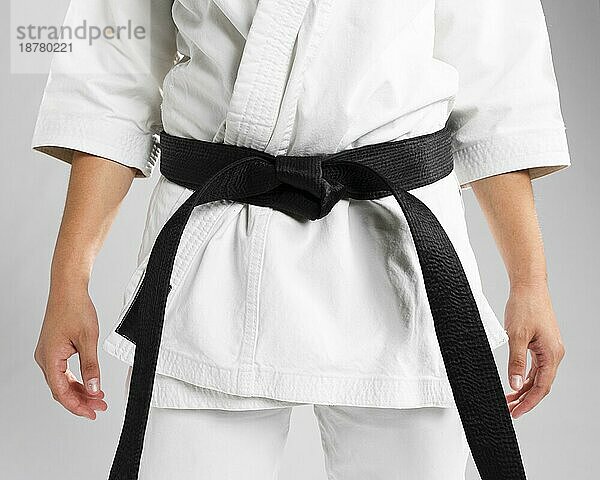 Close up martial arts schwarzer gürtel