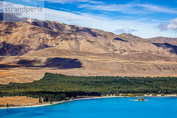 Blick auf die Landschaft rund um den Lake Tekapo