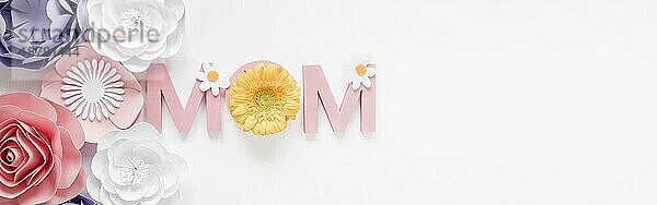 Papierblumen Muttertag Draufsicht