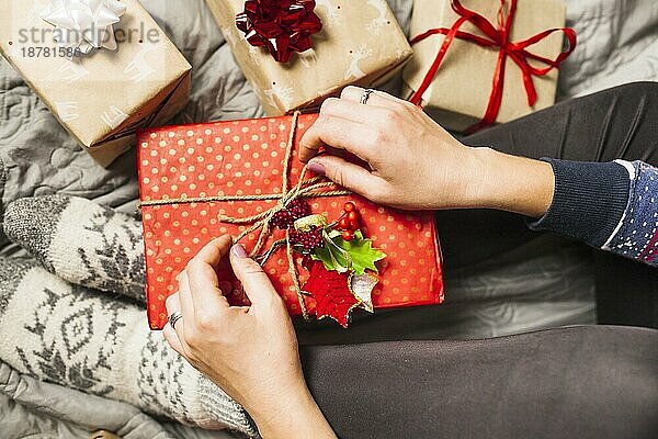Schöne weihnachtsgeschenke zusammensetzung . Auflösung und hohe Qualität schönes Foto