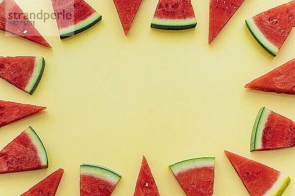 Gelbe Wassermelone Hintergrund mit copyspace. Foto mit hoher Auflösung