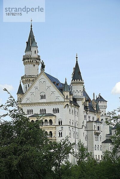 HOHENSCHWANGAU  DEUTSCHLAND  15. JUNI: Schloss Neuschwanstein am 15. Juni 2011 in Hohenschwangau  Deutschland. Das berühmte Schloss hat über eine Million Besucher pro Jahr