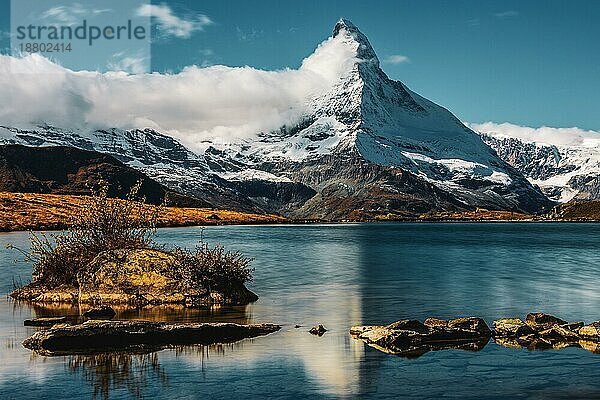 Spiegelung des Matterhorns im Stellisee  Schweiz. Landschaftsfotografie am Stellisee