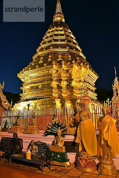 Wat Phra That Doi Suthep  ein buddhistischer Tempel in der Provinz Chiang Mai  Thailand  Asien