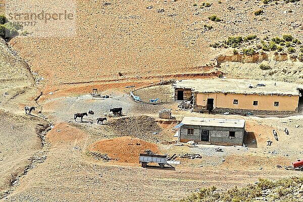 Landschaftsansicht des Hohen Atlasgebirges  Marokko  Afrika