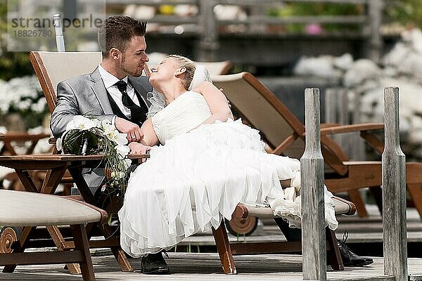 Brautpaar  das seine Hochzeit feiert