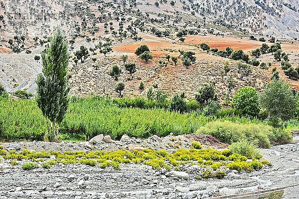 Landschaftsansicht des Hohen Atlasgebirges  Marokko  Afrika