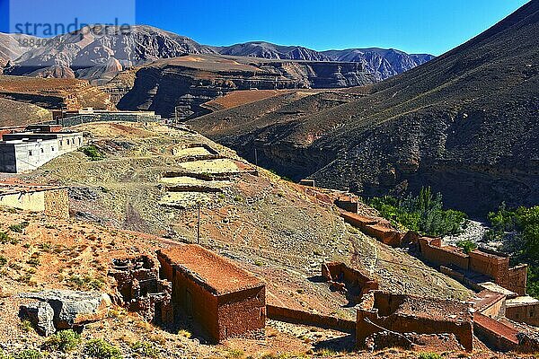 Landschaftsansicht des Hohen Atlasgebirges  Marokko  Afrika