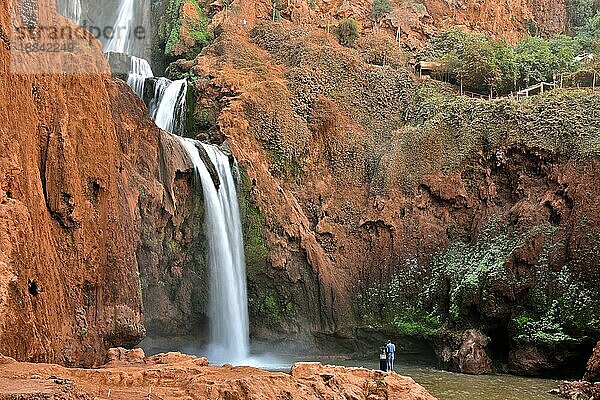 Ouzoud Wasserfall in der Nähe des Grand Atlas Dorfes Tanaghmeilt  Marokko  Afrika