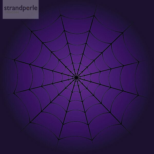 Halloweenhintergrund mit einem Spinnennetz und dunkelvioletten Farbverlauf Hintergrund