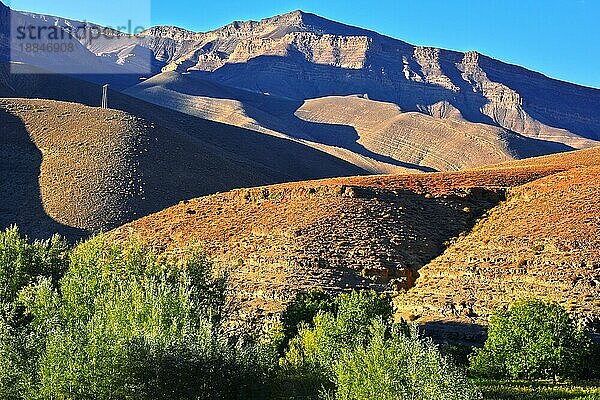 Landschaftsansicht des Hohen Atlasgebirges  Marokko  Afrika